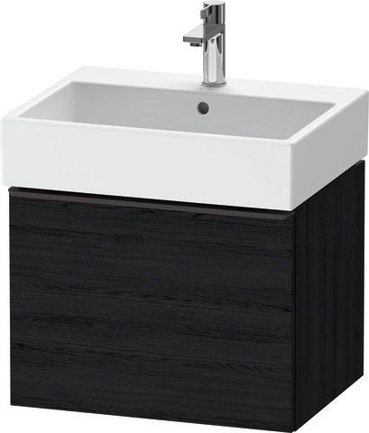 Duravit D-Neo Waschtischunterbau wandhängend mit Möbelgriff Diamantschwarz