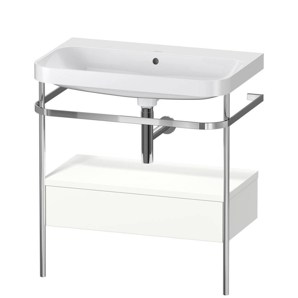 Duravit Happy D.2 Plus Möbelwaschtisch c-shaped mit Metallkonsole, bodenstehend, 775 x 490mm