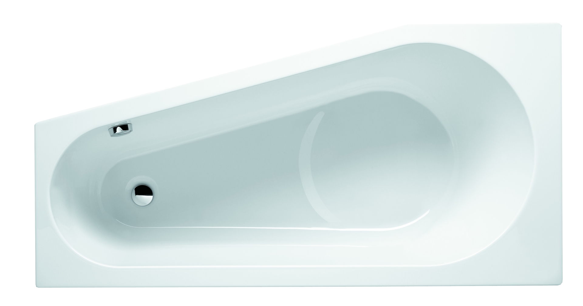 Delta Einbau-Badewanne mit Dusch-Bereich, Ausführung links, 160 x 80cm