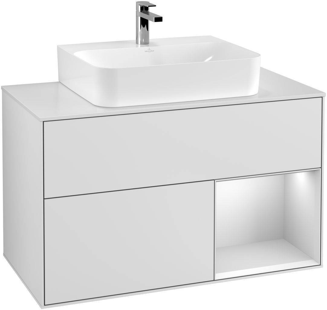 Villeroy & Boch Finion Waschtischunterschrank 1000 x 603 x 501mm, Abdeckplatte weiß matt