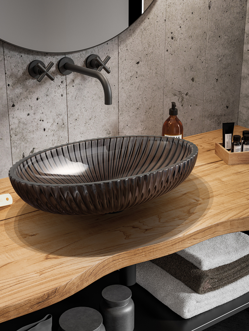 Glassdesign Premium Aufsatzwaschtisch Cristallo de Medici