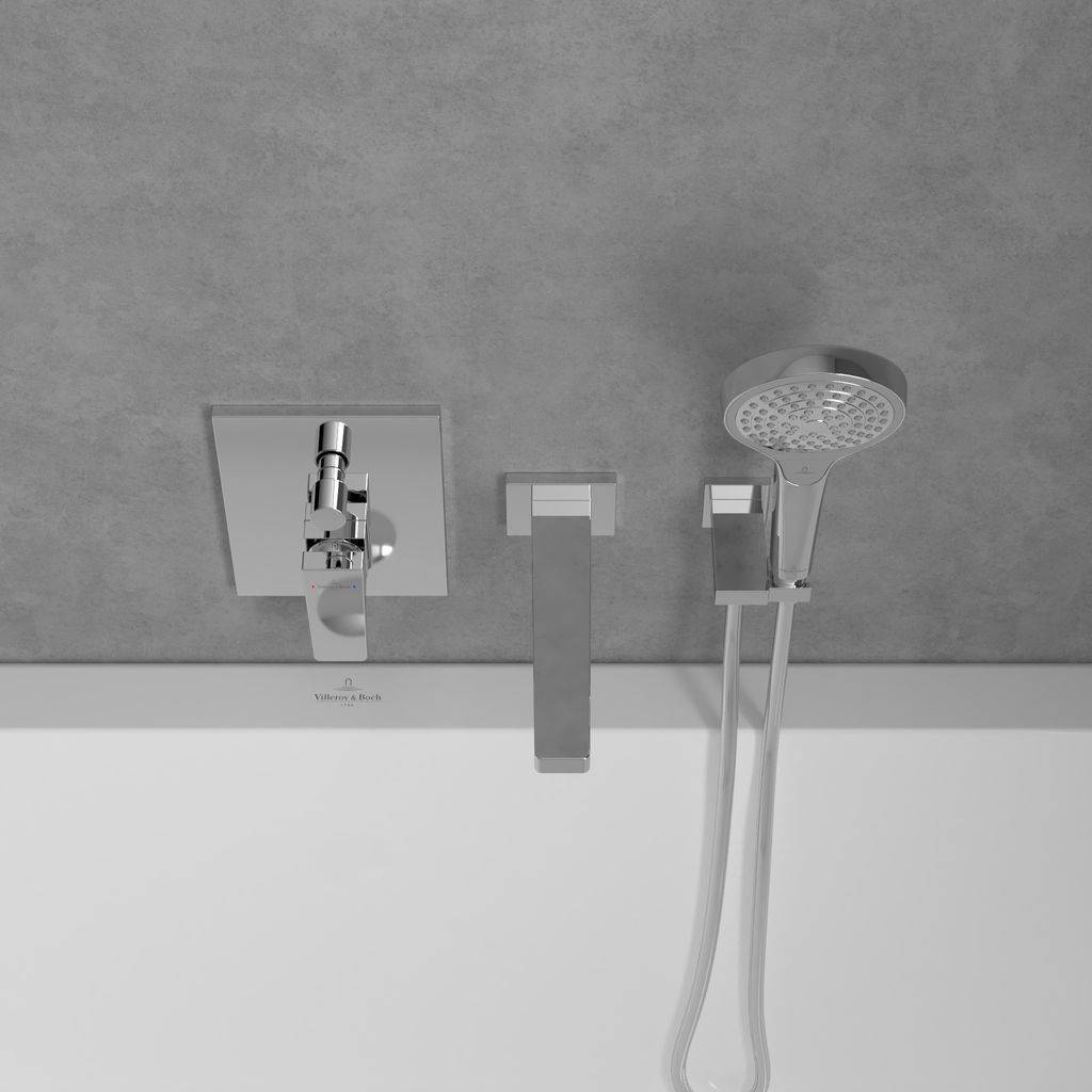 Architectura Square concealed single-lever shower mixer with diverter