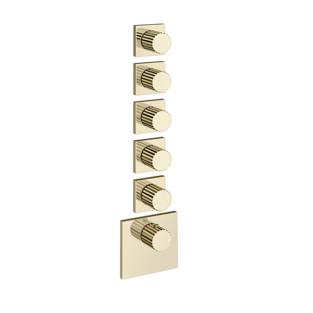 Gessi Incastri Unterputz-Thermostat, 5 Ventile, messing PVD