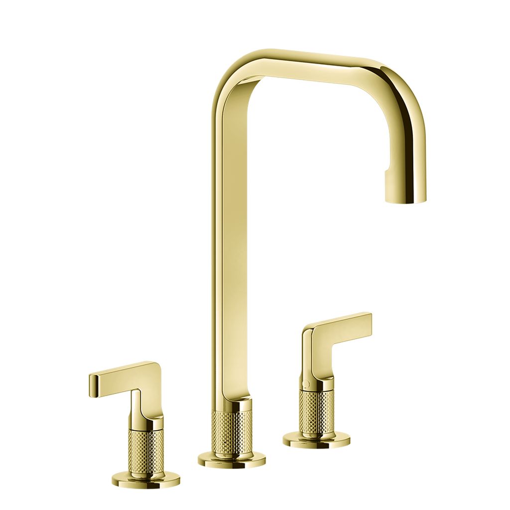 Gessi Inciso 3-Loch-Waschtischarmatur Ausladung 160mm, 212mm bis zum Auslauf