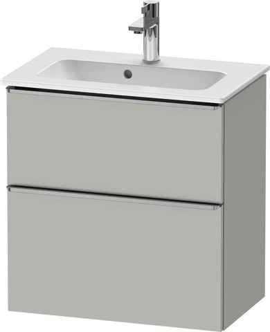 Duravit D-Neo Waschtischunterbau wandhängend mit Möbelgriff Edelstahl gebürstet