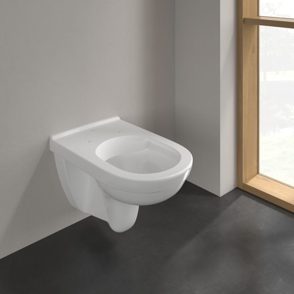 O.Novo Wand-Tiefspül-WC  ohne Spülrand, ohne Befestigungslöcher für WC-Sitz
