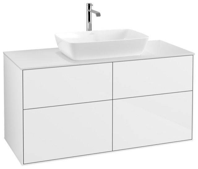 Finion Waschtischunterschrank  1200 x 603 x 501mm, Abdeckplatte weiß matt