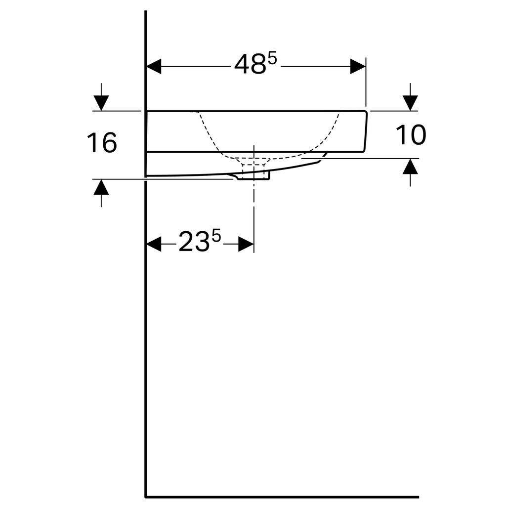 iCon washbasin, 900 x 485mm, with tap hole, with overflow