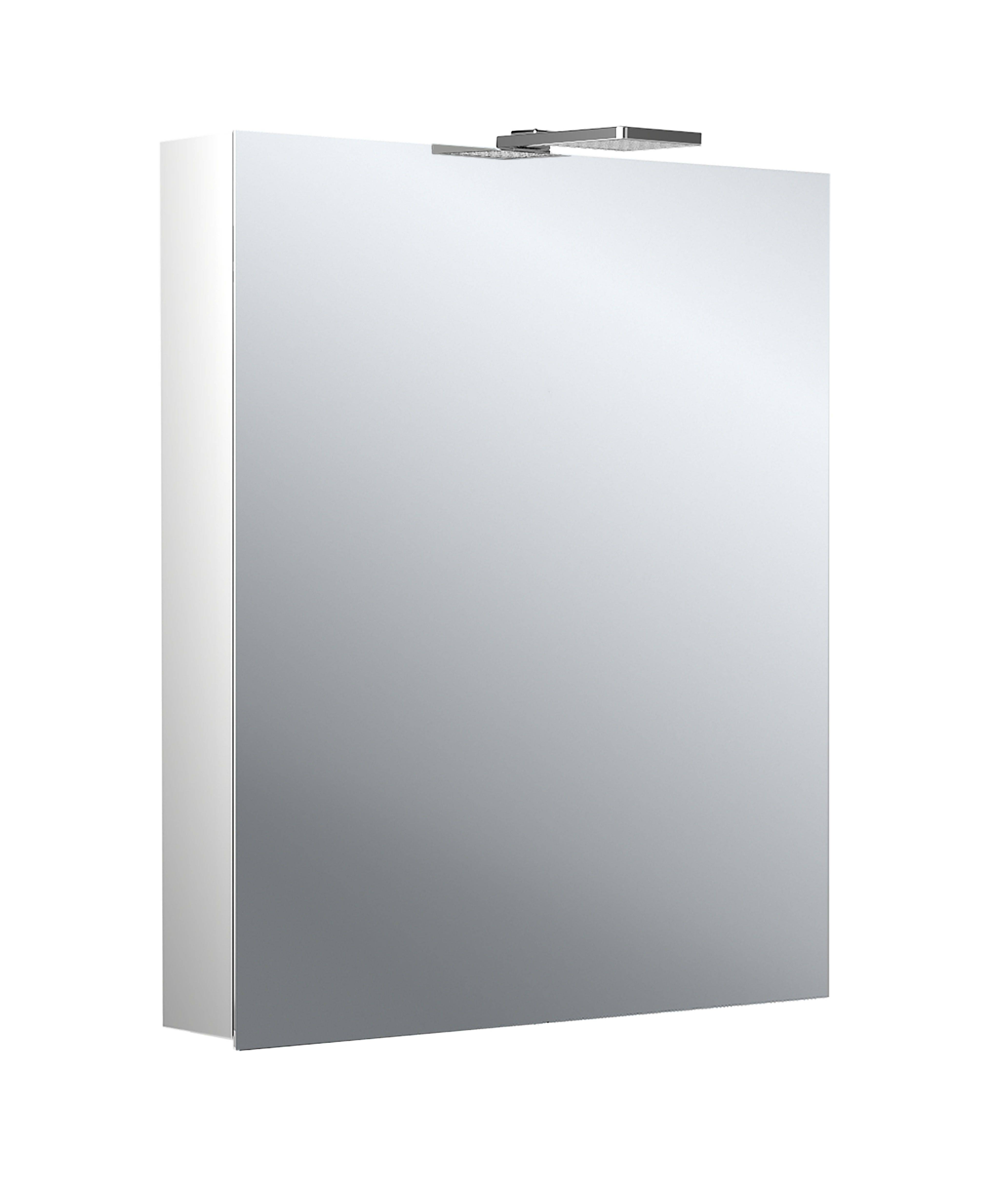 asis flat 2 Style Lichtspiegelschrank 600mm, 1 Tür