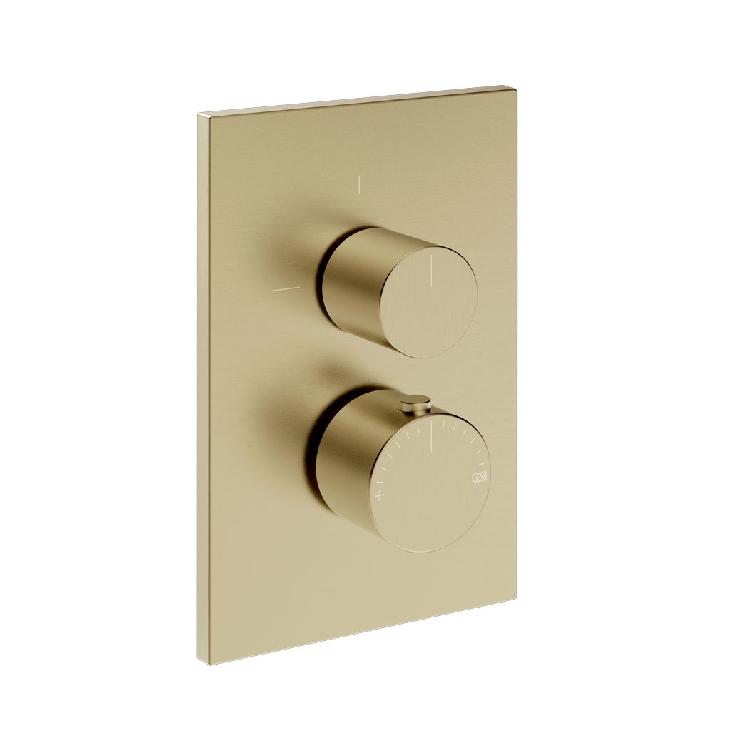 Gessi Habito Unito Thermostat, 2-Wege messing gebürstet