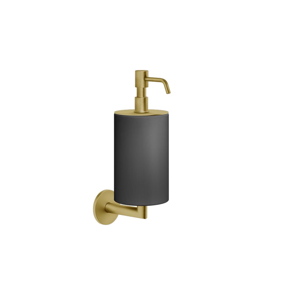 Gessi TONDO Seifenspender mit Becher schwarz, gold gebürstet PVD