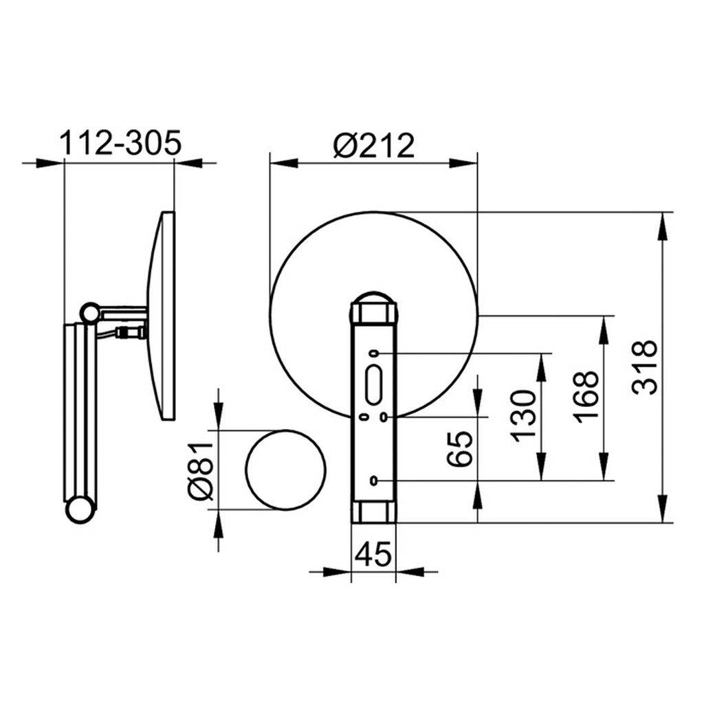 Kosmetikspiegel iLook_move, rund, beleuchtet, 5-stufig-einstellbarer Lichtfarbe, Netzanschluss
