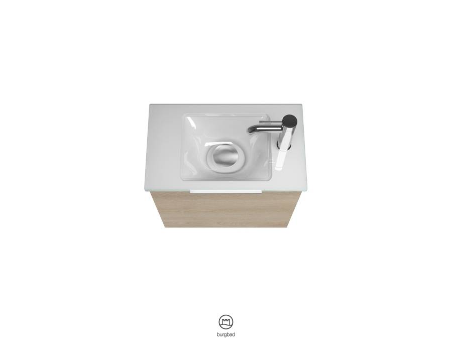 Eqio SFPH052 Waschtischkombination, Glas Waschtisch mit Unterschrank