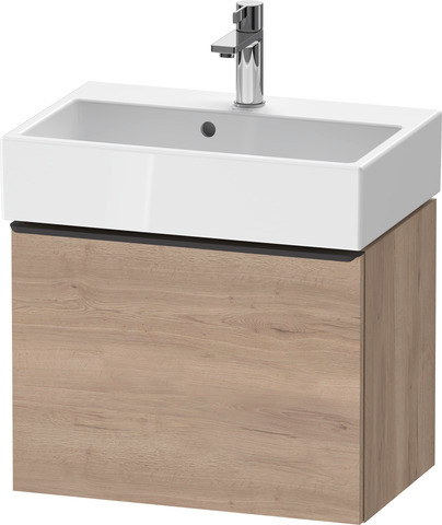 Duravit D-Neo Waschtischunterbau wandhängend mit Möbelgriff Diamantschwarz