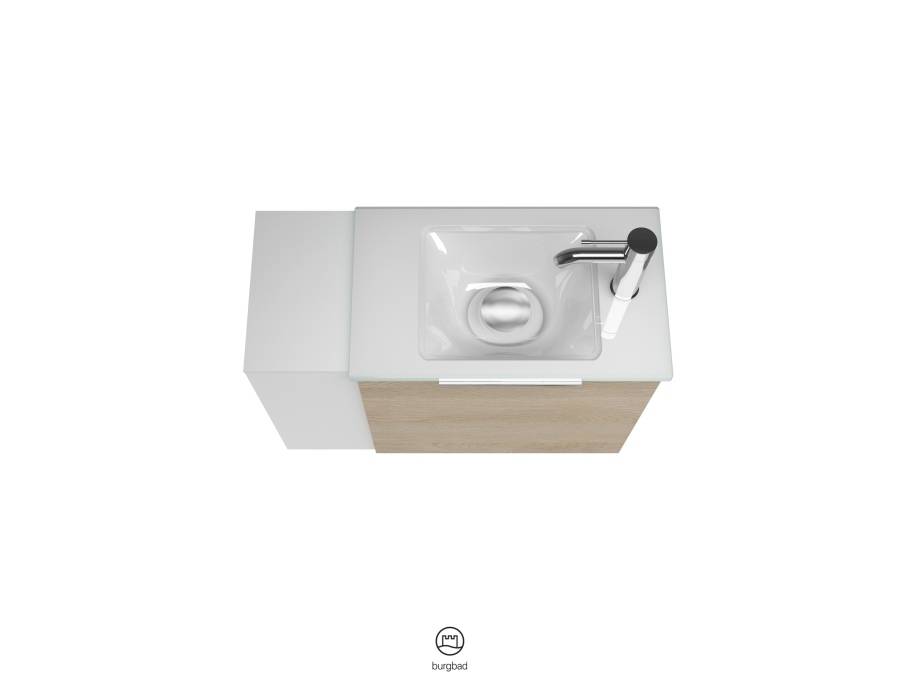 Eqio SFPH071 Waschtischkombination, Glas Waschtisch mit Unterschrank