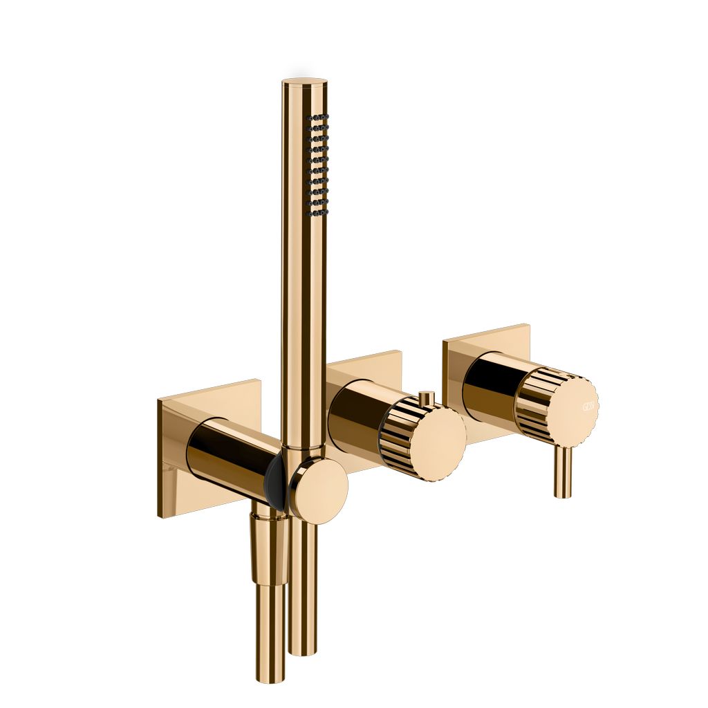 Gessi Incastri Brause-Set warm bronze PVD