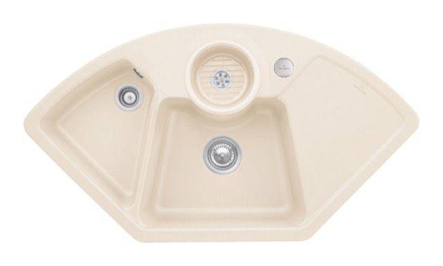 Villeroy & Boch Solo Eck-Küchenspüle, mit Ablaufgarnitur mit Excenterbetätigung