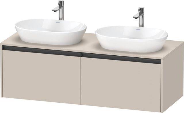 Ketho.2 Waschtischunterbau wandhängend 1400 x 550mm, Beckenausschnitt beidseitig