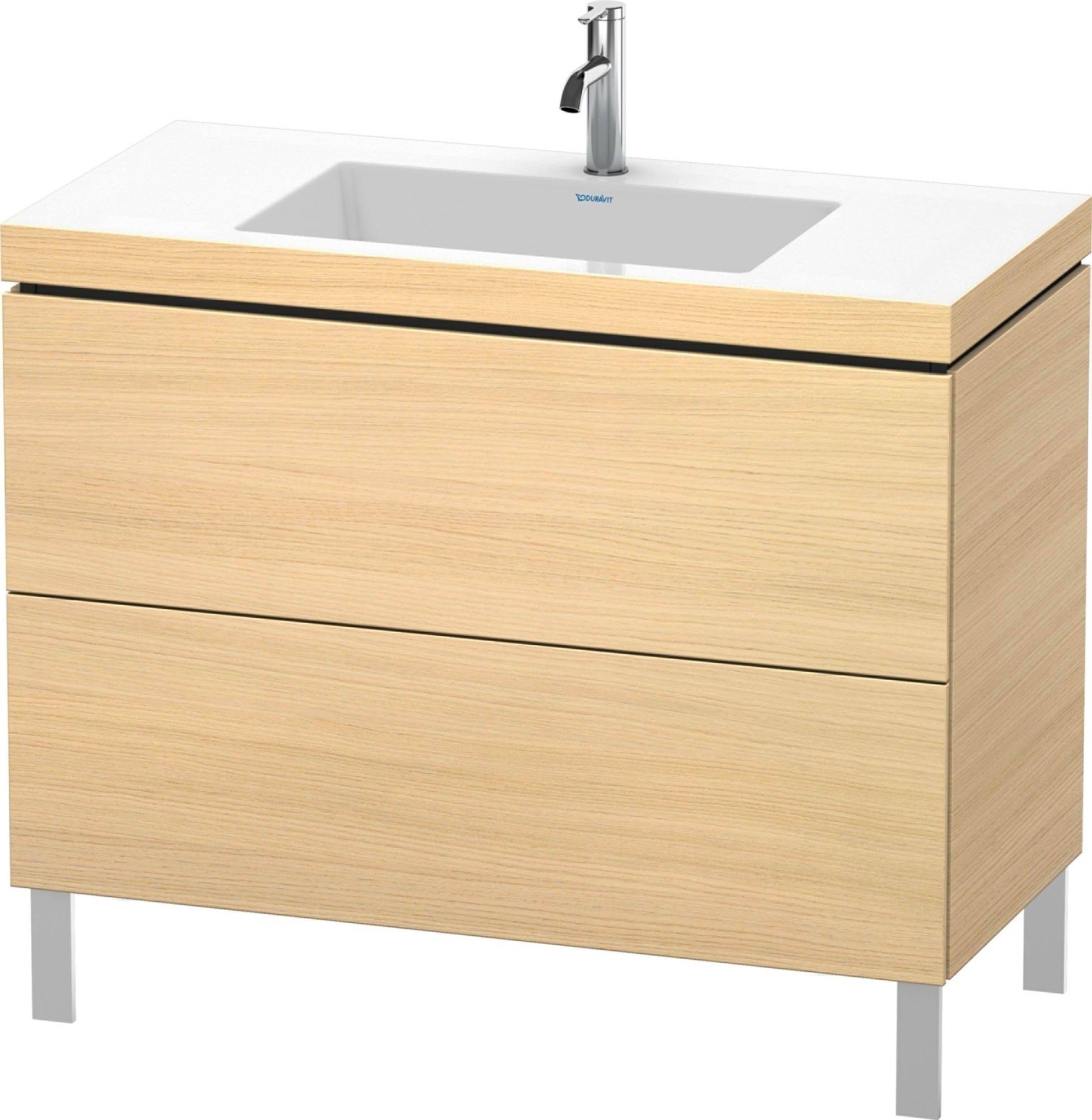Duravit L-Cube Möbelwaschtisch c-bonded mit Unterbau bodenstehend, LC6938O, 1000 x 480mm, 2 Schubkästen