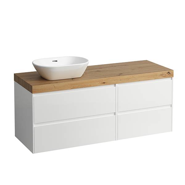 LAUFEN Lani Waschtischplatte mit Unterschrank 1370mm, mit Ausschnitt links