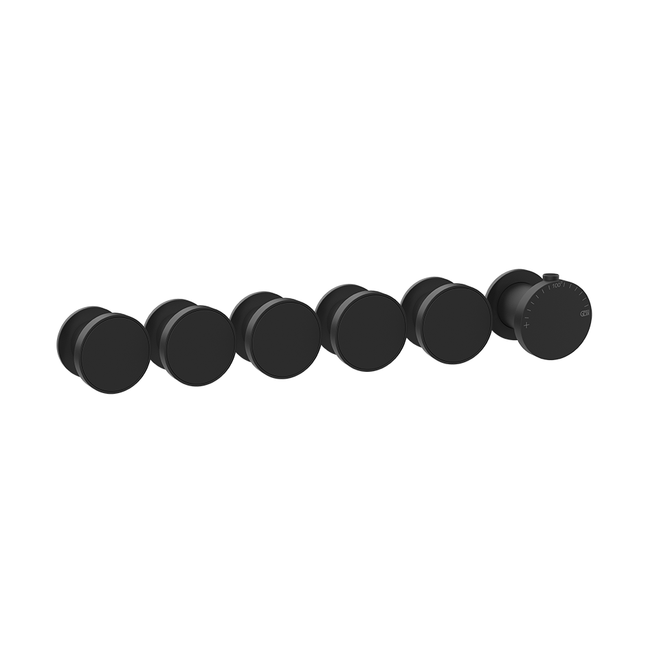 Gessi ORIGINI Hochleistung-Thermostat 5 Wege; Schwarz matt