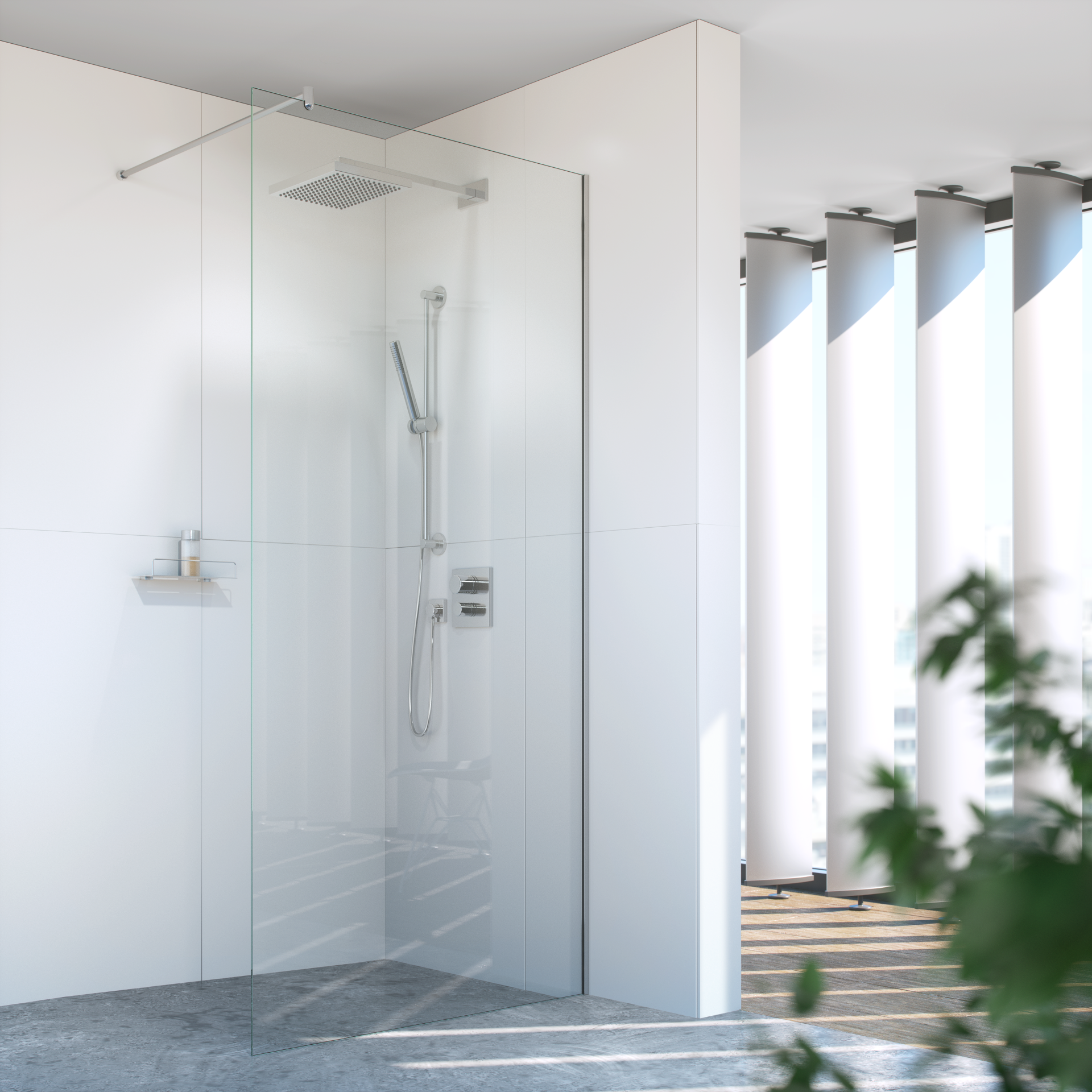 Solo Line shower glass fixed side right