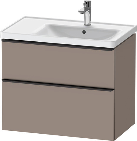 Duravit D-Neo Waschtischunterbau wandhängend mit Möbelgriff Diamantschwarz
