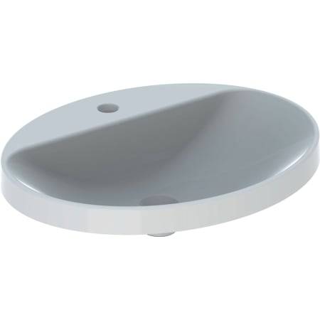 VariForm Einbauwaschtisch, oval, 600 x 480mm, mit Hahnloch, ohne Überlauf