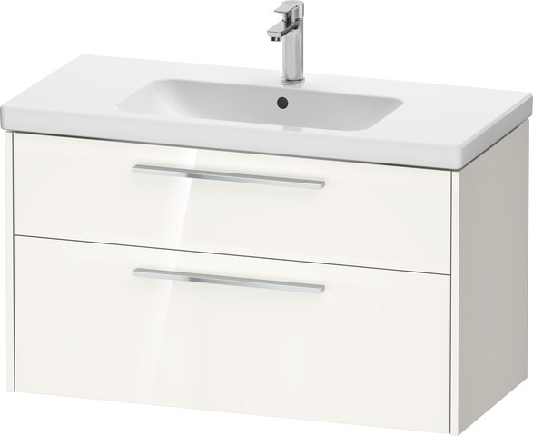 D-Code 2.0 wall-hung vanity unit, chrome handle, 984mm