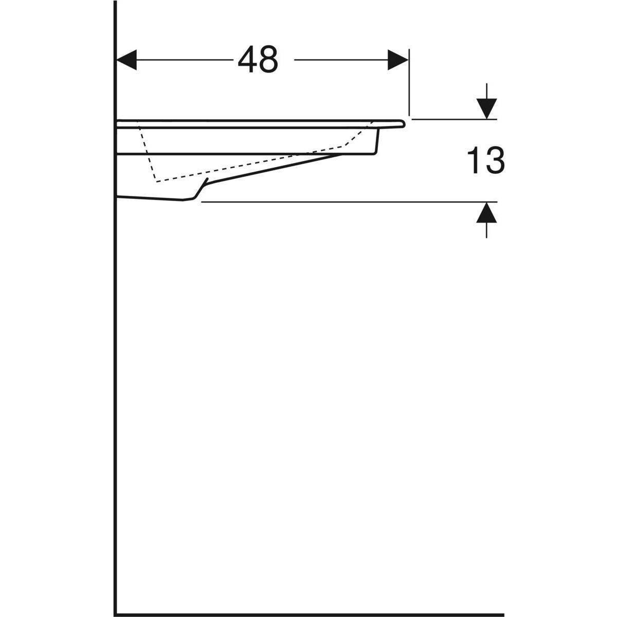 One Möbelwaschtisch 90cm, Abgang horizontal