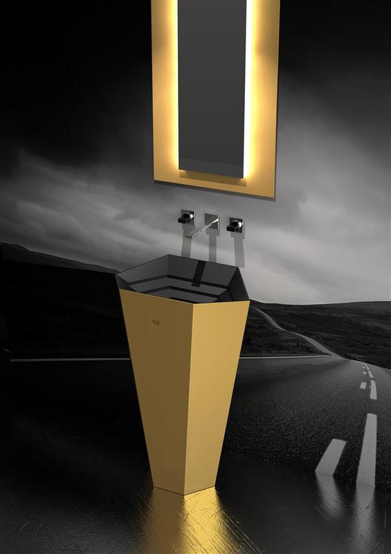 Glassdesign LAMBO Standwaschtisch VetroFreddo mit AntiScratch