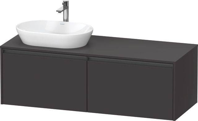 Ketho.2 Waschtischunterbau wandhängend 1400 x 550mm, Beckenausschnitt links