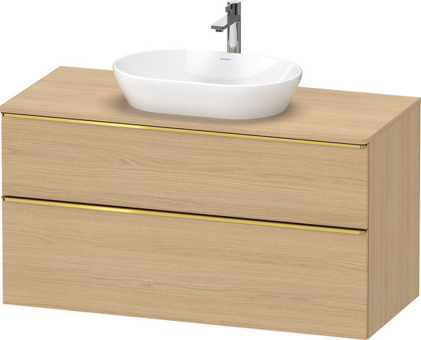 Duravit D-Neo Konsolenwaschtischunterbau mit Möbelgriff Gold poliert