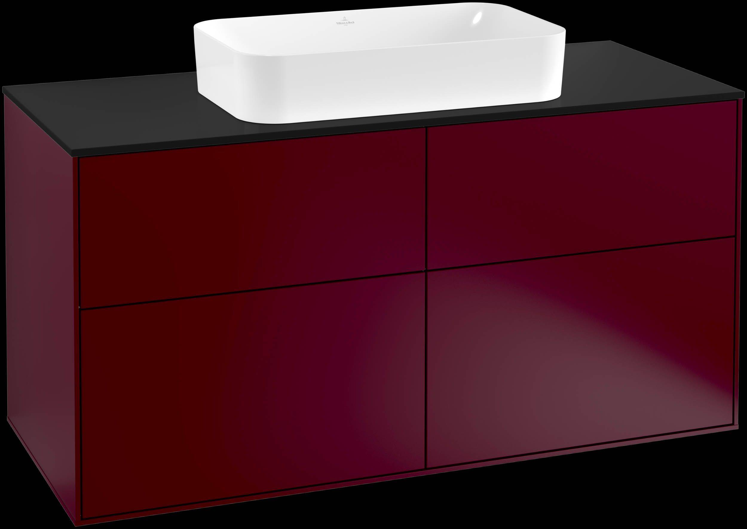 Villeroy & Boch Finion Waschtischunterschrank 1200 x 603 x 501mm, Abdeckplatte schwarz matt