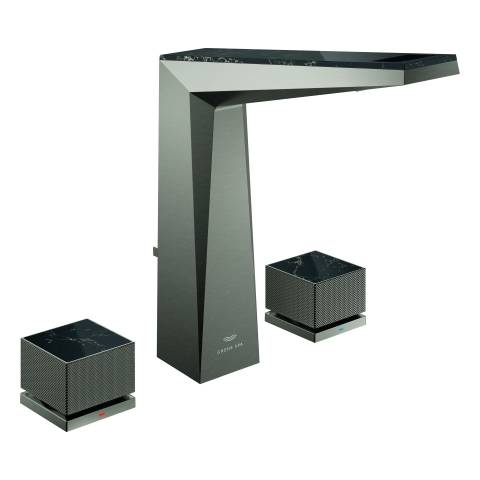GROHE Allure Brilliant 3-Loch-Waschtischbatterie hard graphite gebürstet