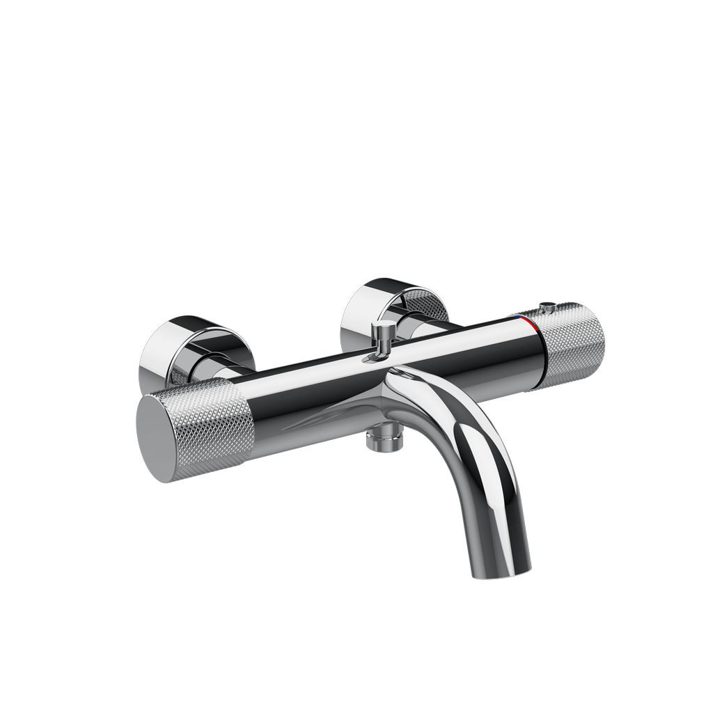 Habito Diamantato Aufputz-Thermostat mit Wanneneinlauf, chrom