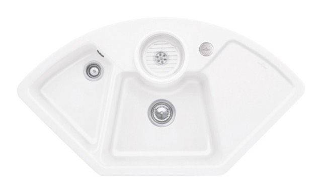 Villeroy & Boch Solo Eck-Küchenspüle, mit Ablaufgarnitur mit Excenterbetätigung