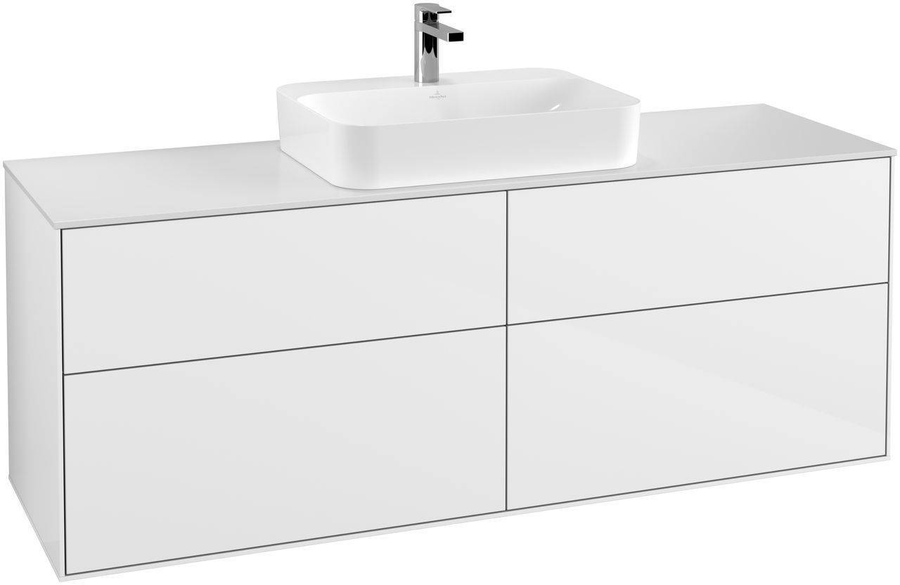 Finion Waschtischunterschrank  1600 x 603 x 501mm, Abdeckplatte weiß matt