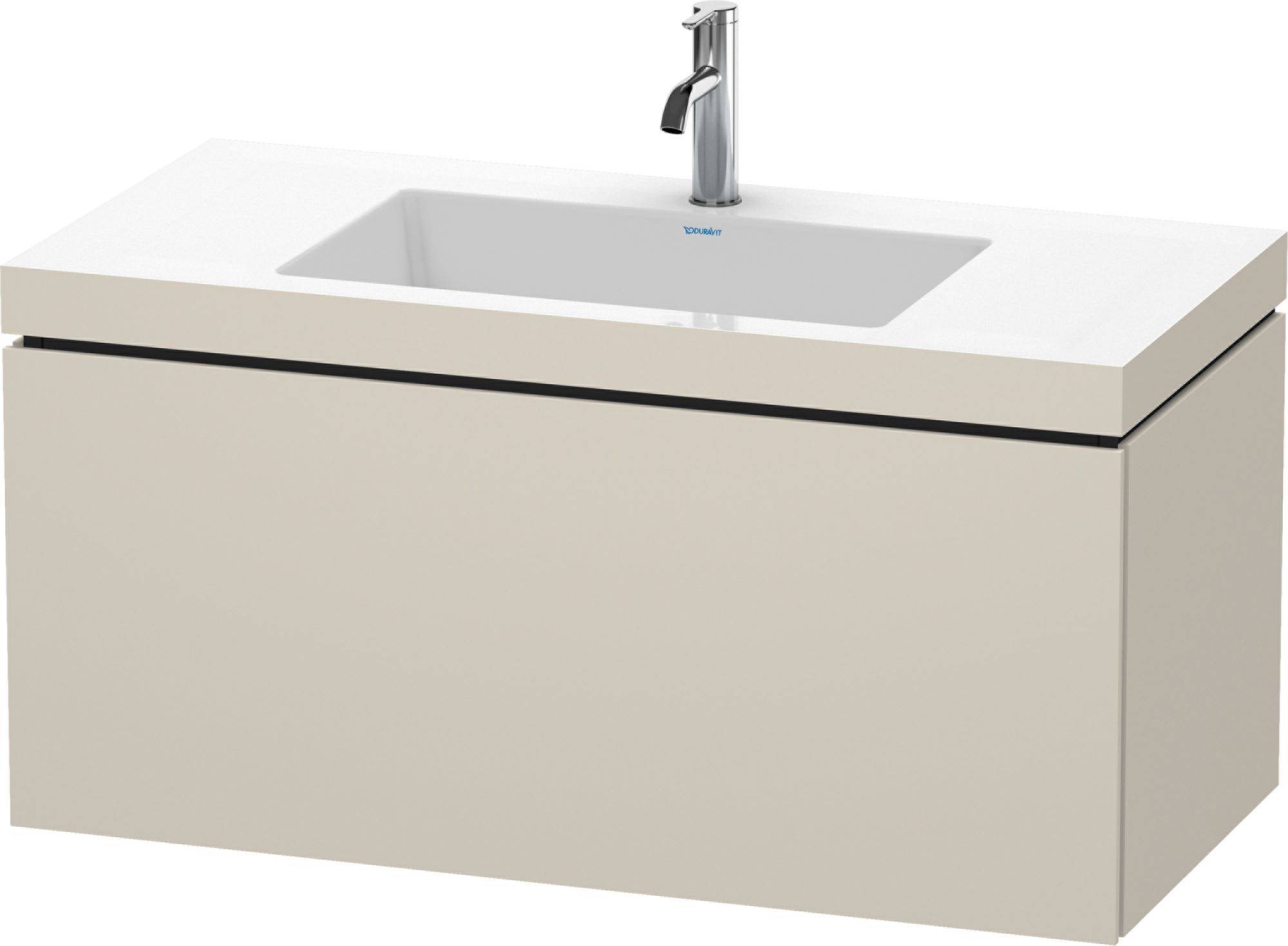 L-Cube Möbelwaschtisch c-bonded mit Unterbau wandhängend, LC6918O, 1000 x 480mm, 1 Auszug