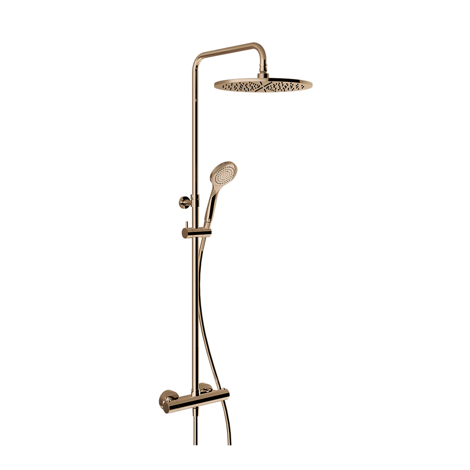Gessi Duschsäule-Thermostat mit Antikalk-Kopfbrause Kupfer