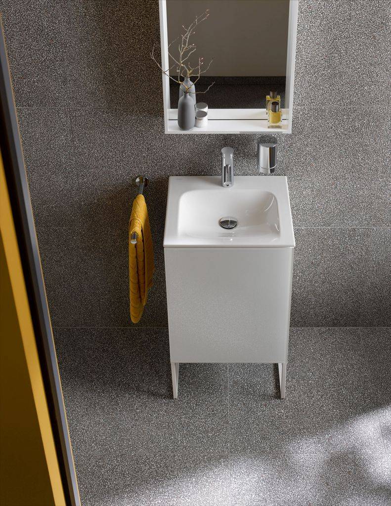 Keramik-Waschtisch mit 1x Hahnlochbohrung 465 x 100 x 383mm