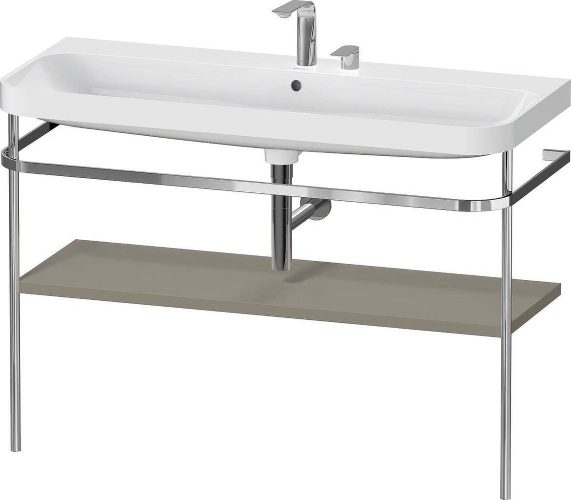 Duravit Happy D.2 Plus Möbelwaschtisch c-shaped mit Metallkonsole, bodenstehend, 1175 x 490mm