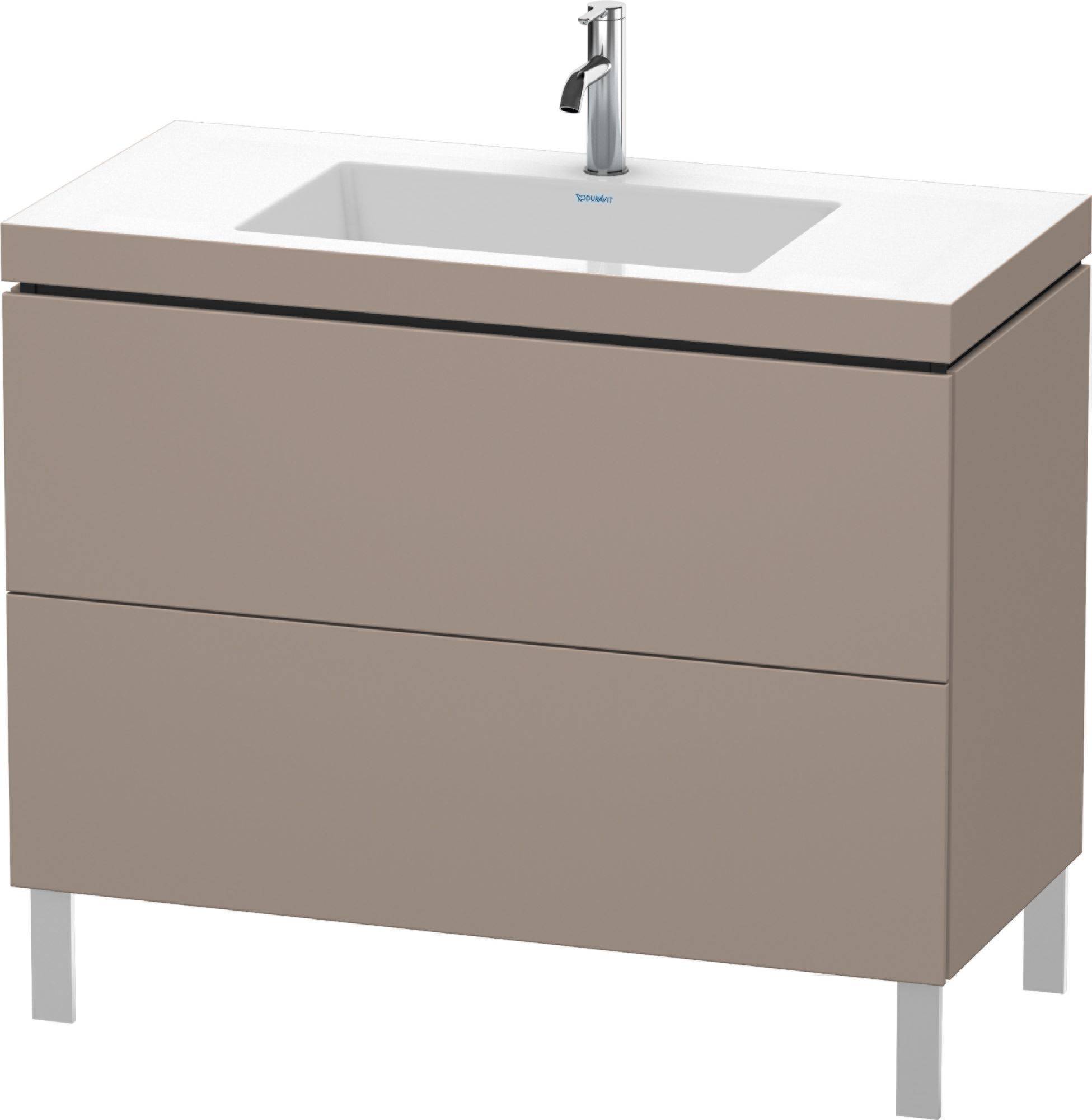 Duravit L-Cube Möbelwaschtisch c-bonded mit Unterbau bodenstehend, LC6938N, 1000 x 480mm, 2 Schubkästen