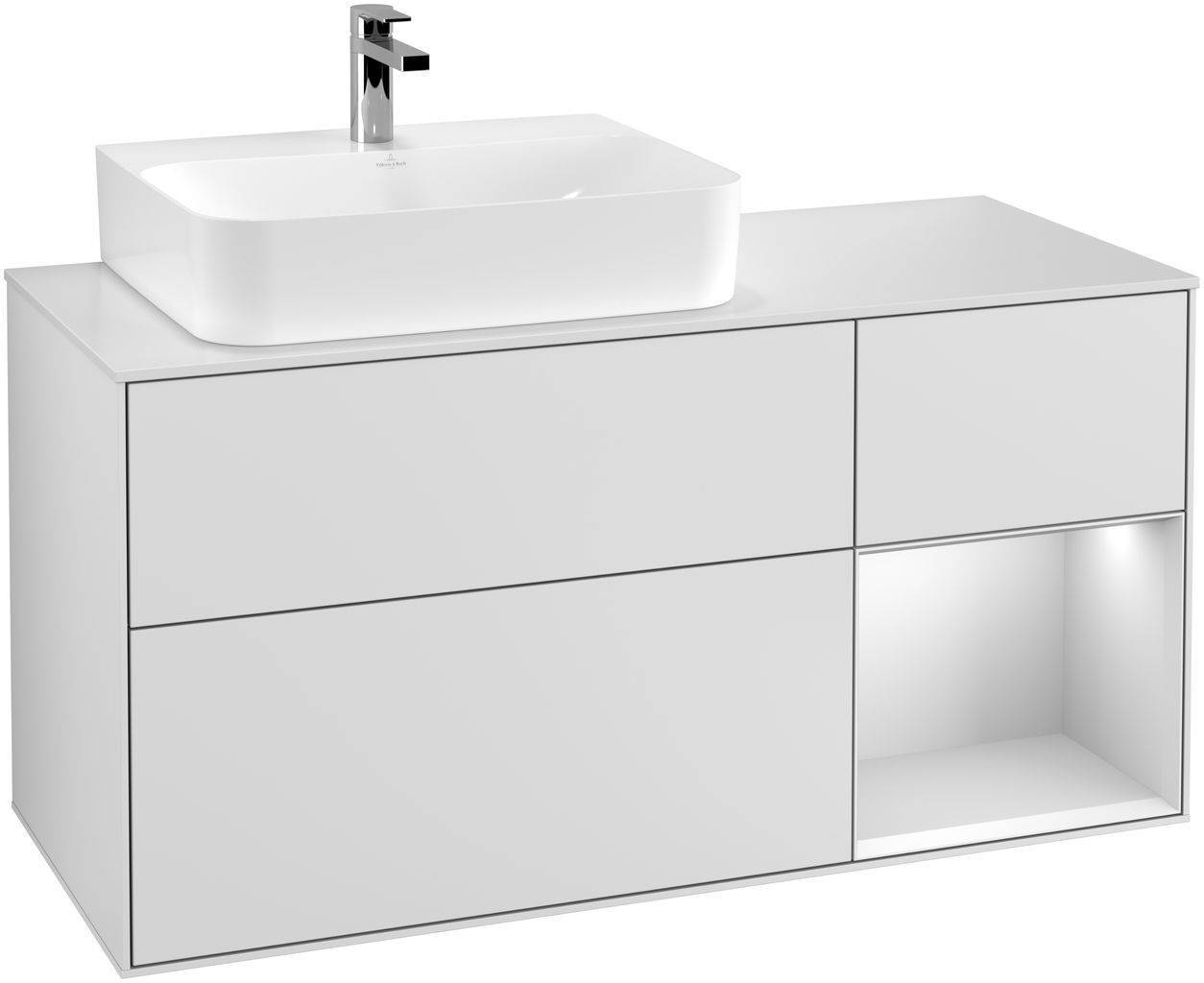 Villeroy & Boch Finion Waschtischunterschrank 1200 x 603 x 501mm, Abdeckplatte weiß matt