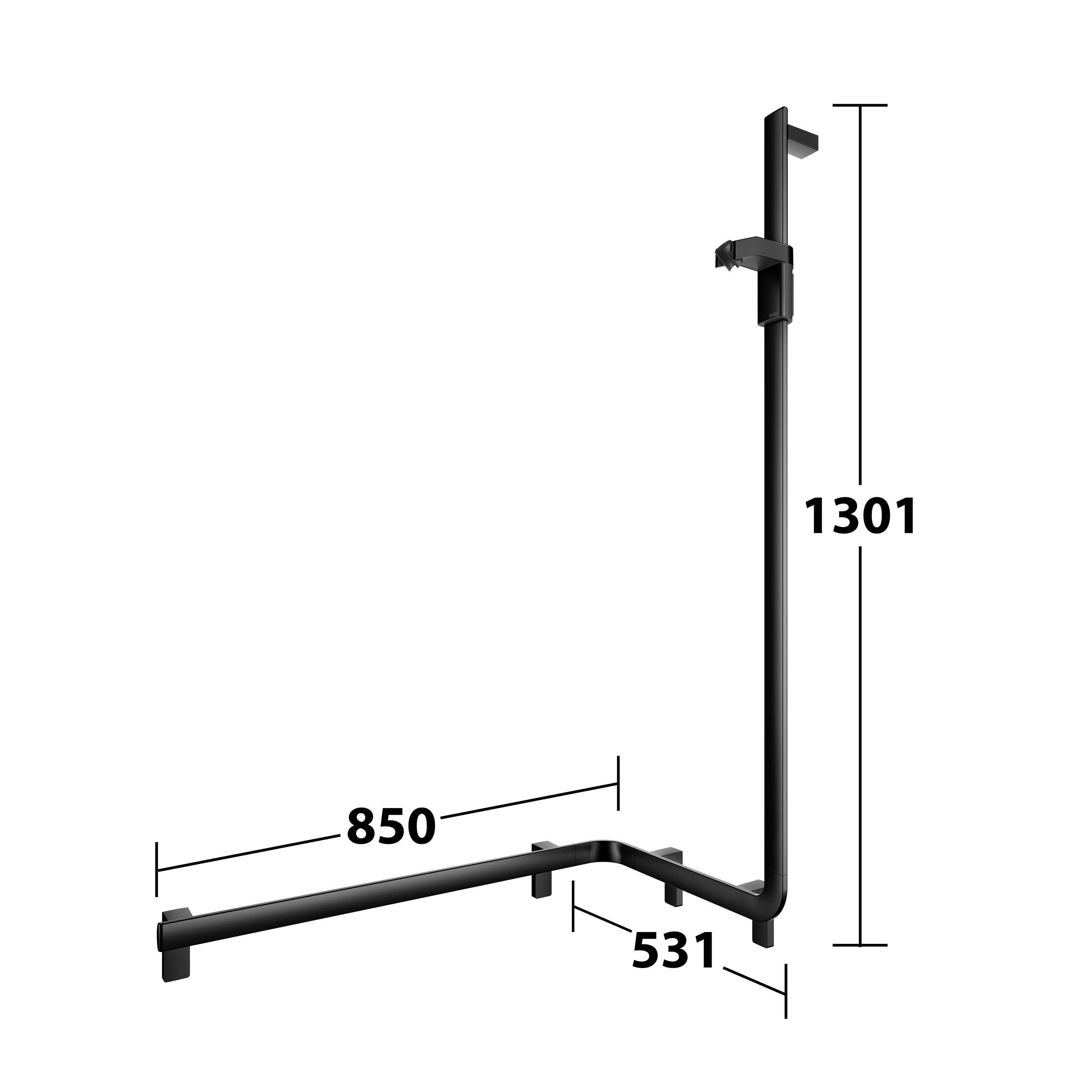 AXESS Duschhandlauf 850mm mit Brausestange, rechte Ausführung