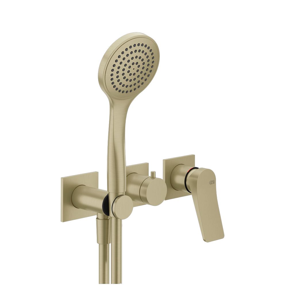 Gessi Rilievo Brause-Set messing gebürstet