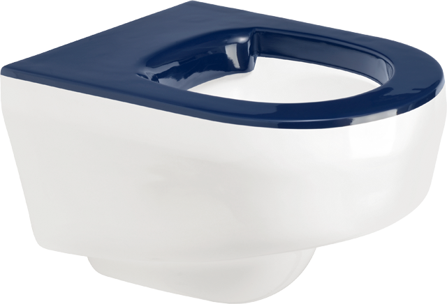 Heavy-Duty Tiefspül WC mit Sitzfläche in Farbton Blau