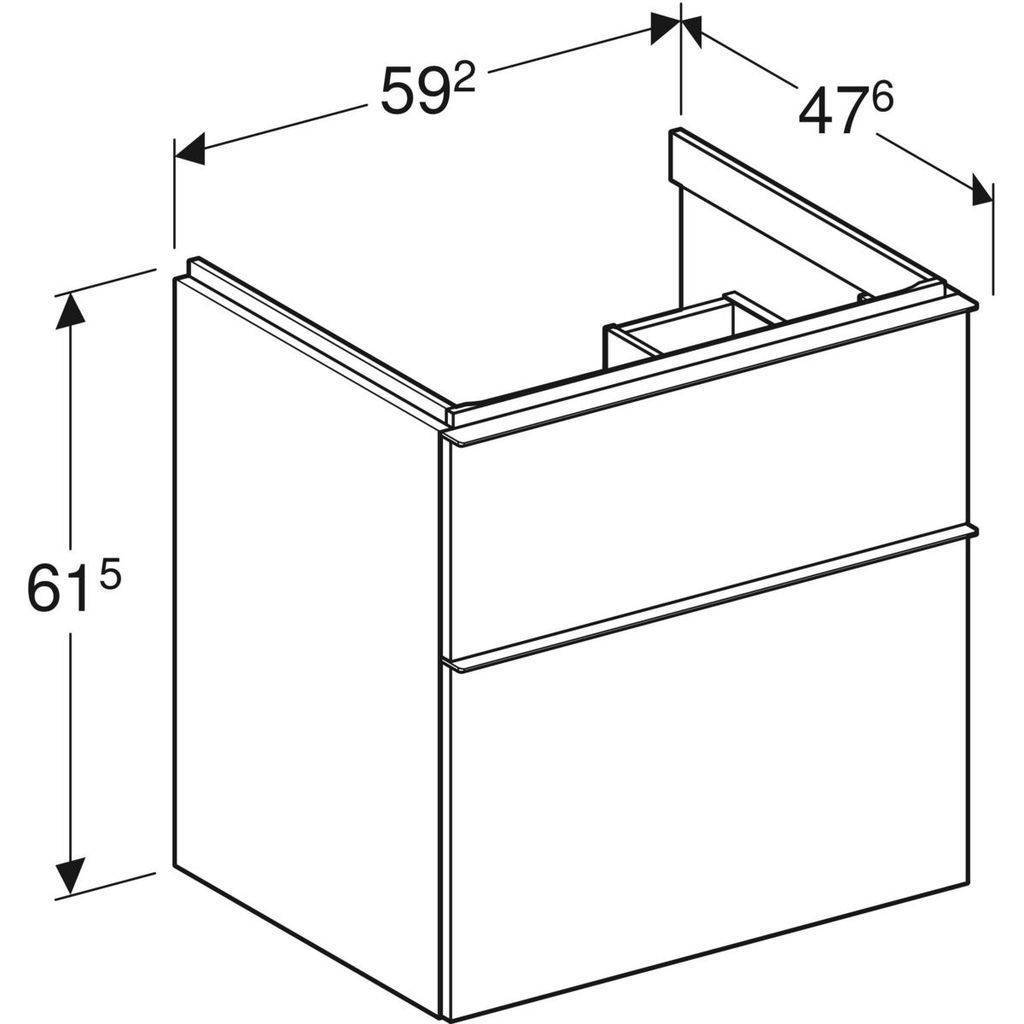 iCon vanity cabinet for washbasin, with two drawers, 60cm