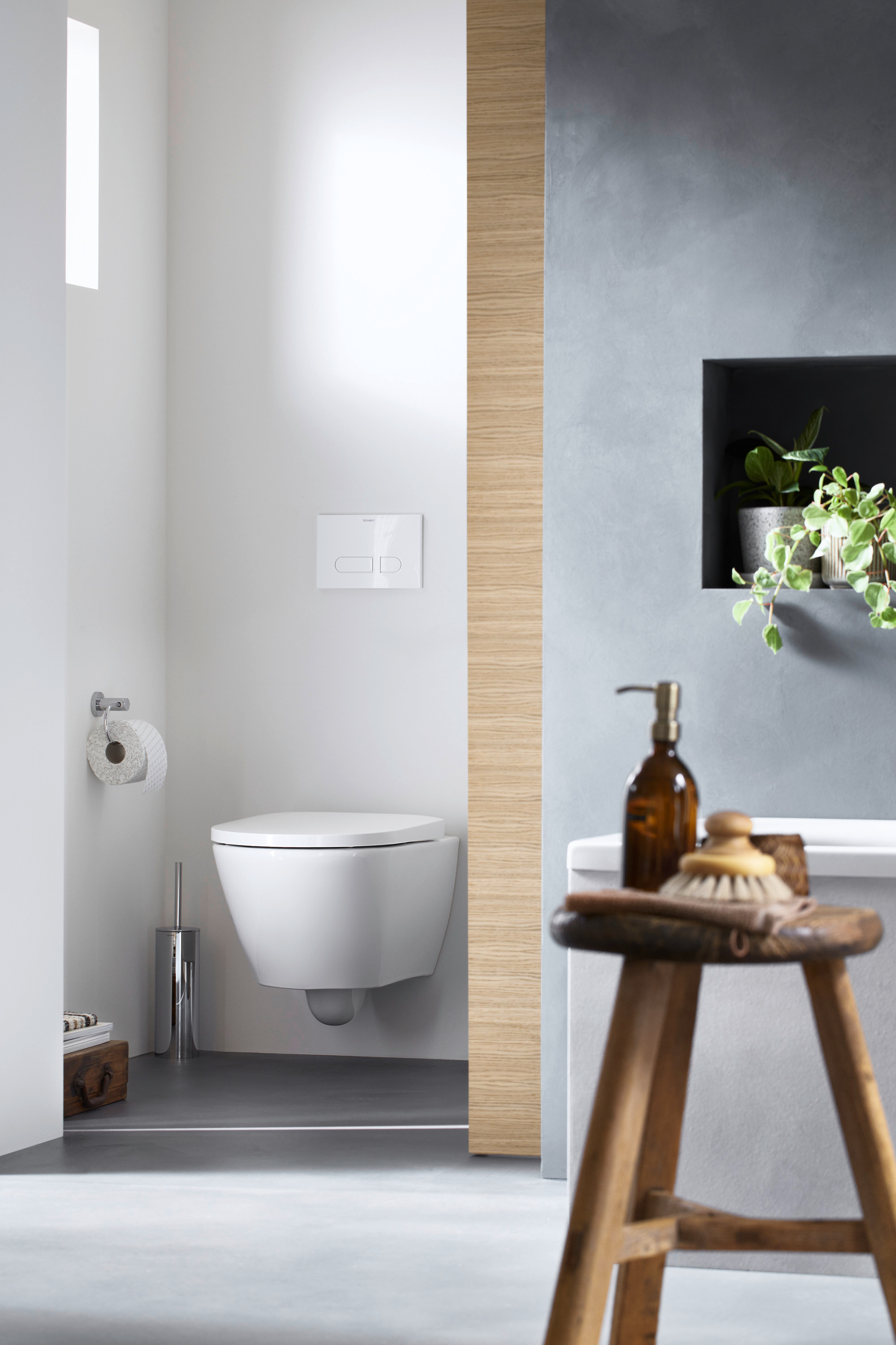 Duravit D-Neo Wand-WC Set mit Vorwand-Element und Betätigungsplatte Beta 100 schwarz