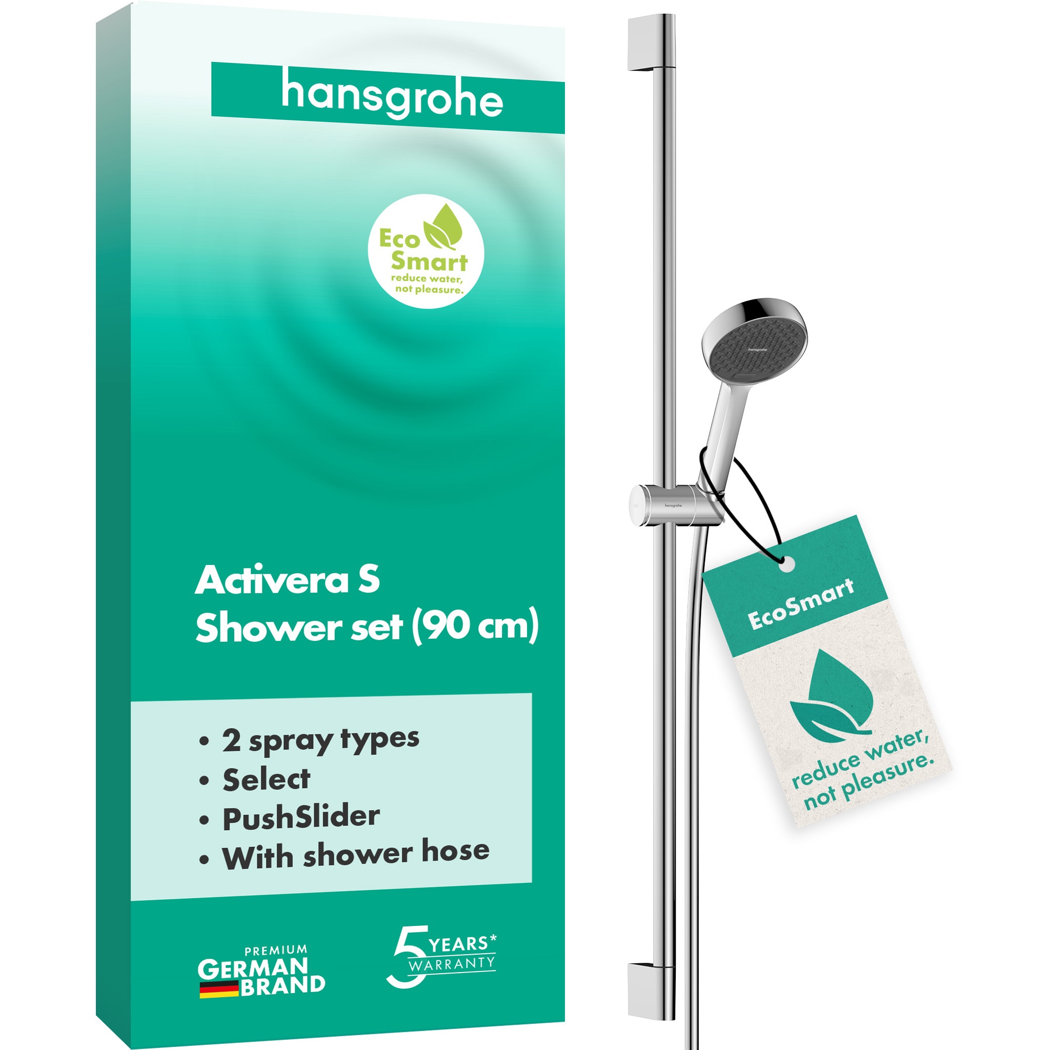 Activera Select S shower set 95 2 spray modes water-saving with shower rail 90 cm